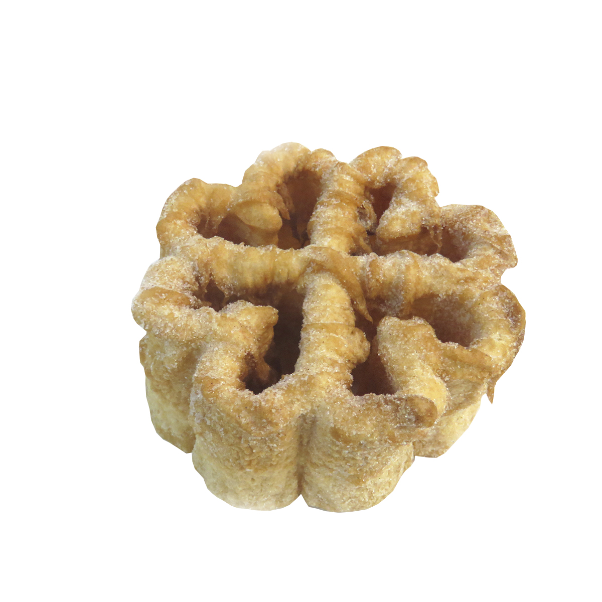 Flor artesana frita. Rebozadas en azúcar y canela, se convierte en un dulce muy delicado en boca, pero también crujiente. Una vez que empieces, no podrás parar.